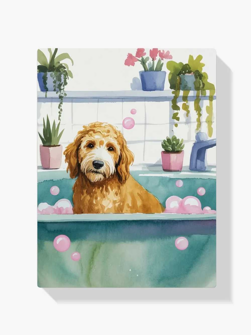 Pintar por Números - Goldendoodle en el baño, foto 1