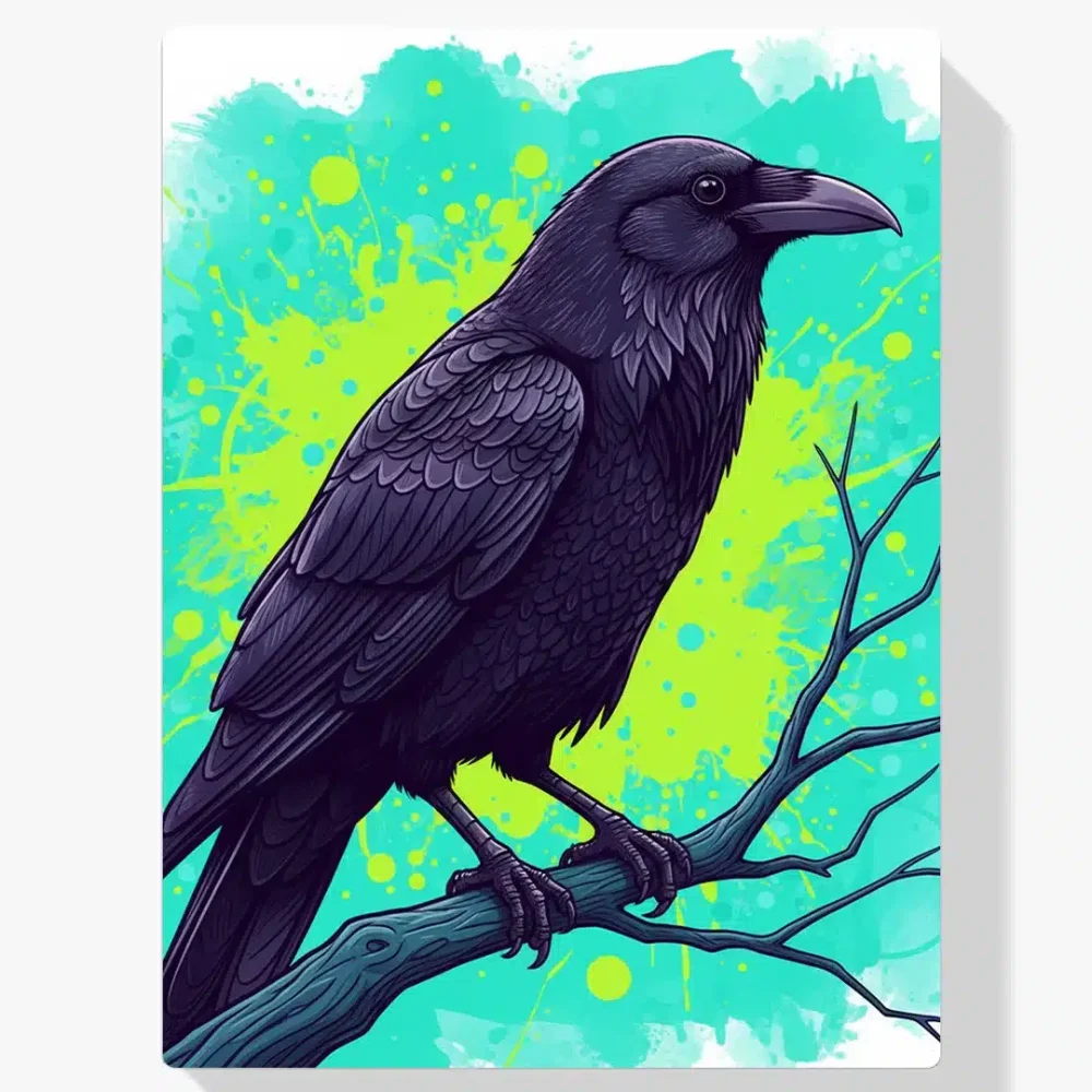 Pintar por Números - Cuervo gótico en una rama