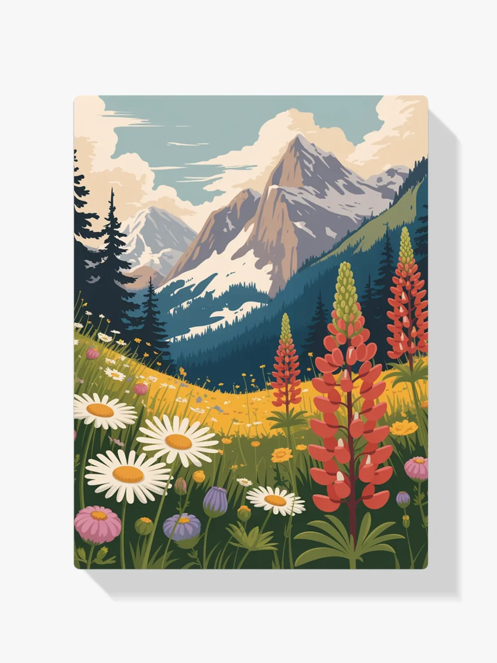 Pintar por Números - Lago de flores silvestres de montaña, foto 1