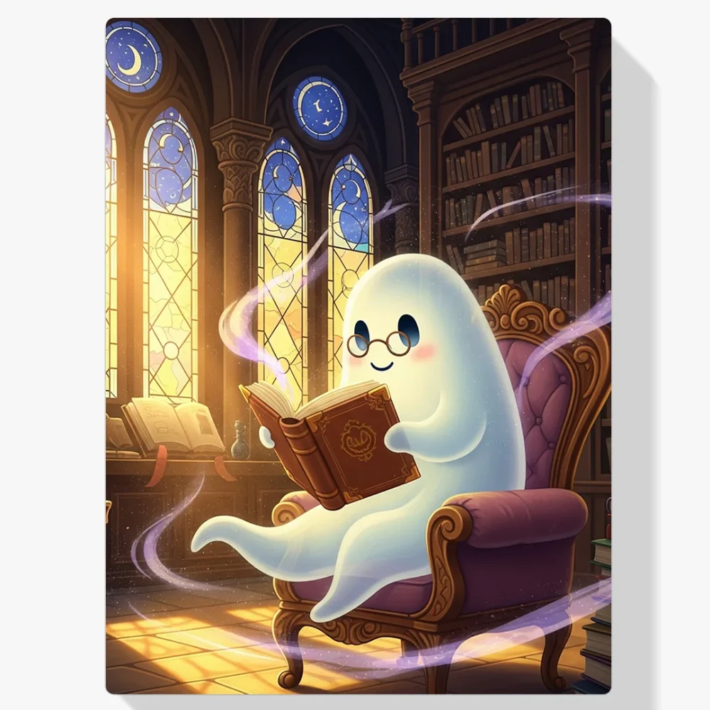 Pintar por Números - Lindo fantasma leyendo un libro