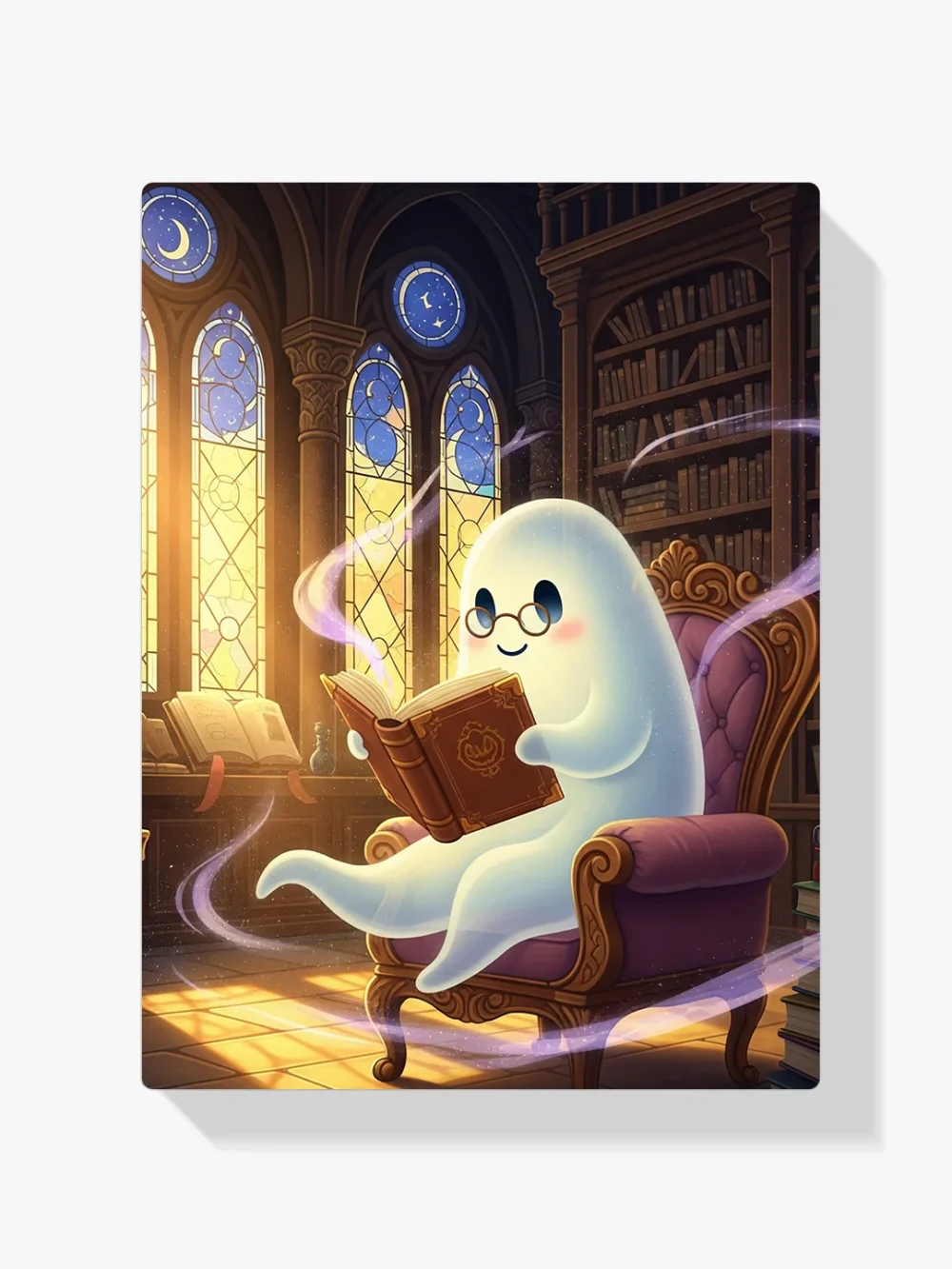 Pintar por Números - Lindo fantasma leyendo un libro, foto 1