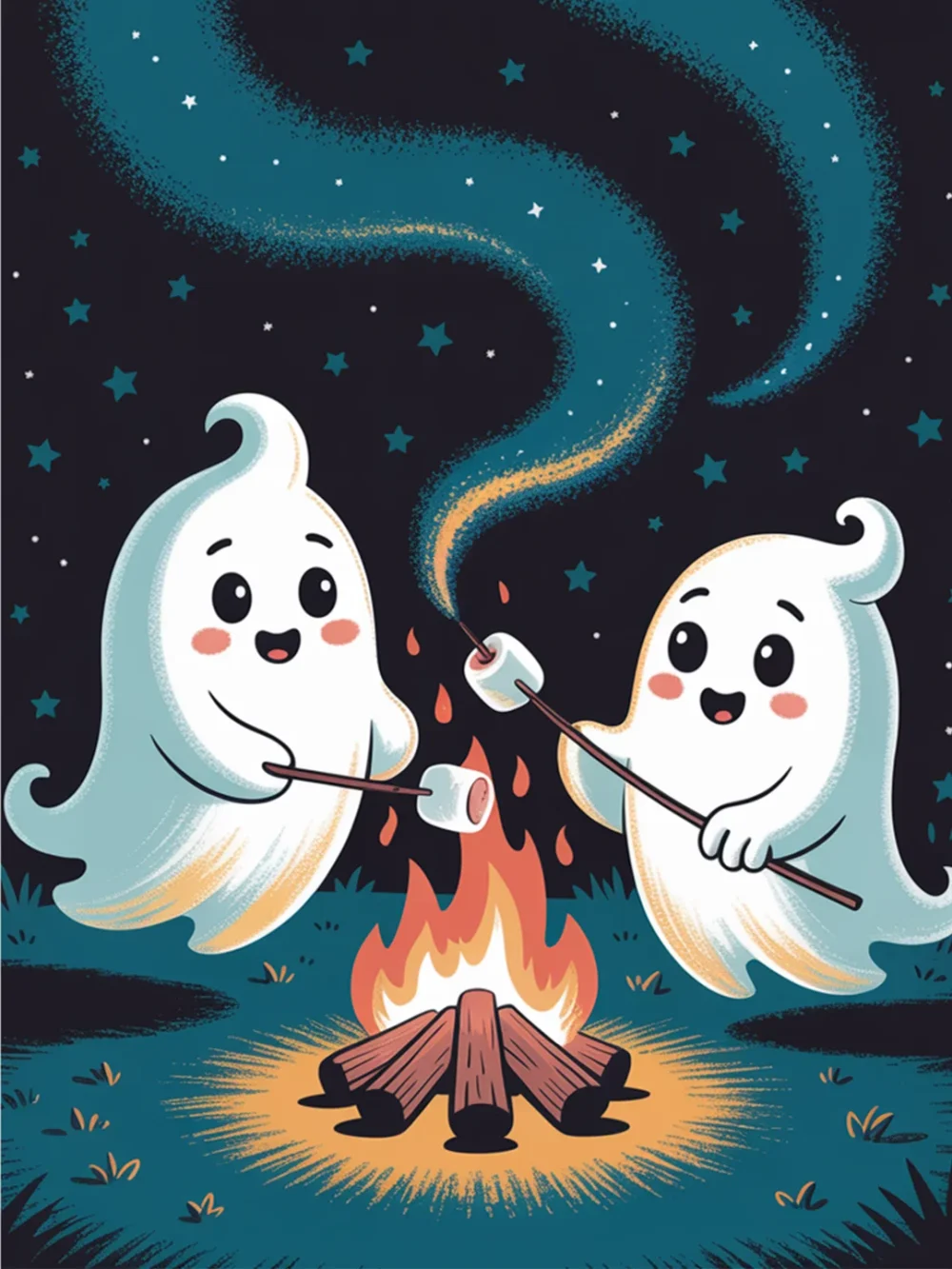 Pintar por Números - Malvaviscos tostados fantasma, foto 2