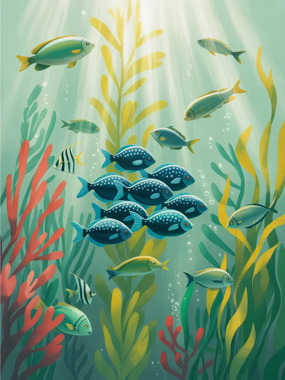 Pintar por Números - Mundo submarino Peces, foto 2