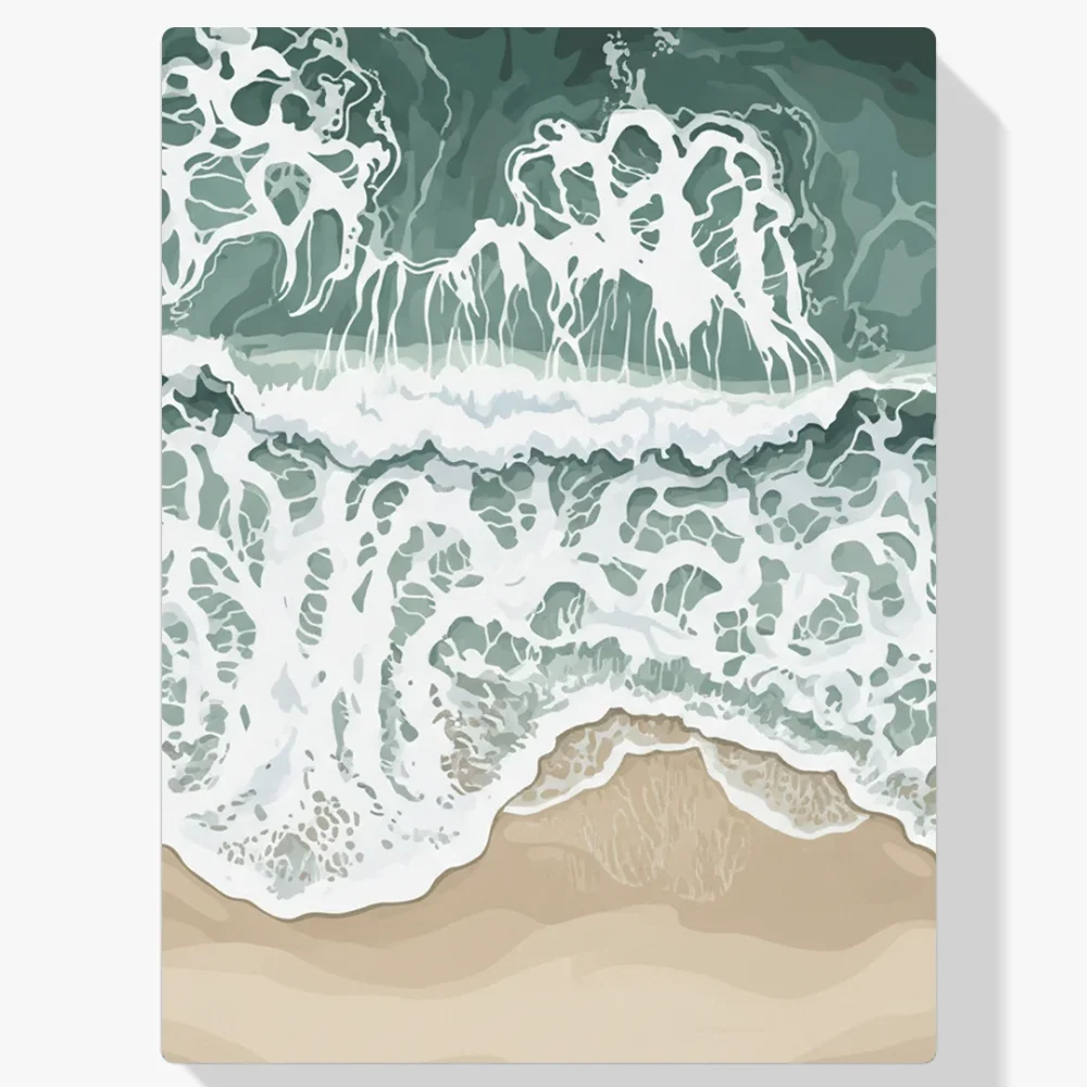 Pintar por Números - Olas azules de la playa costera