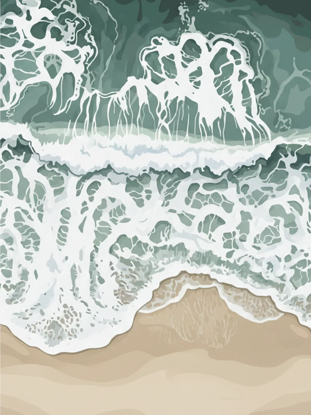 Pintar por Números - Olas azules de la playa costera, foto 2