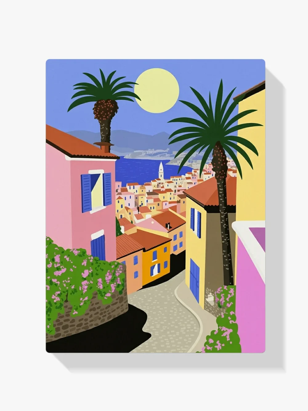 Pintar por Números - Paisaje de casas y plantas vibrantes y coloridas, foto 1