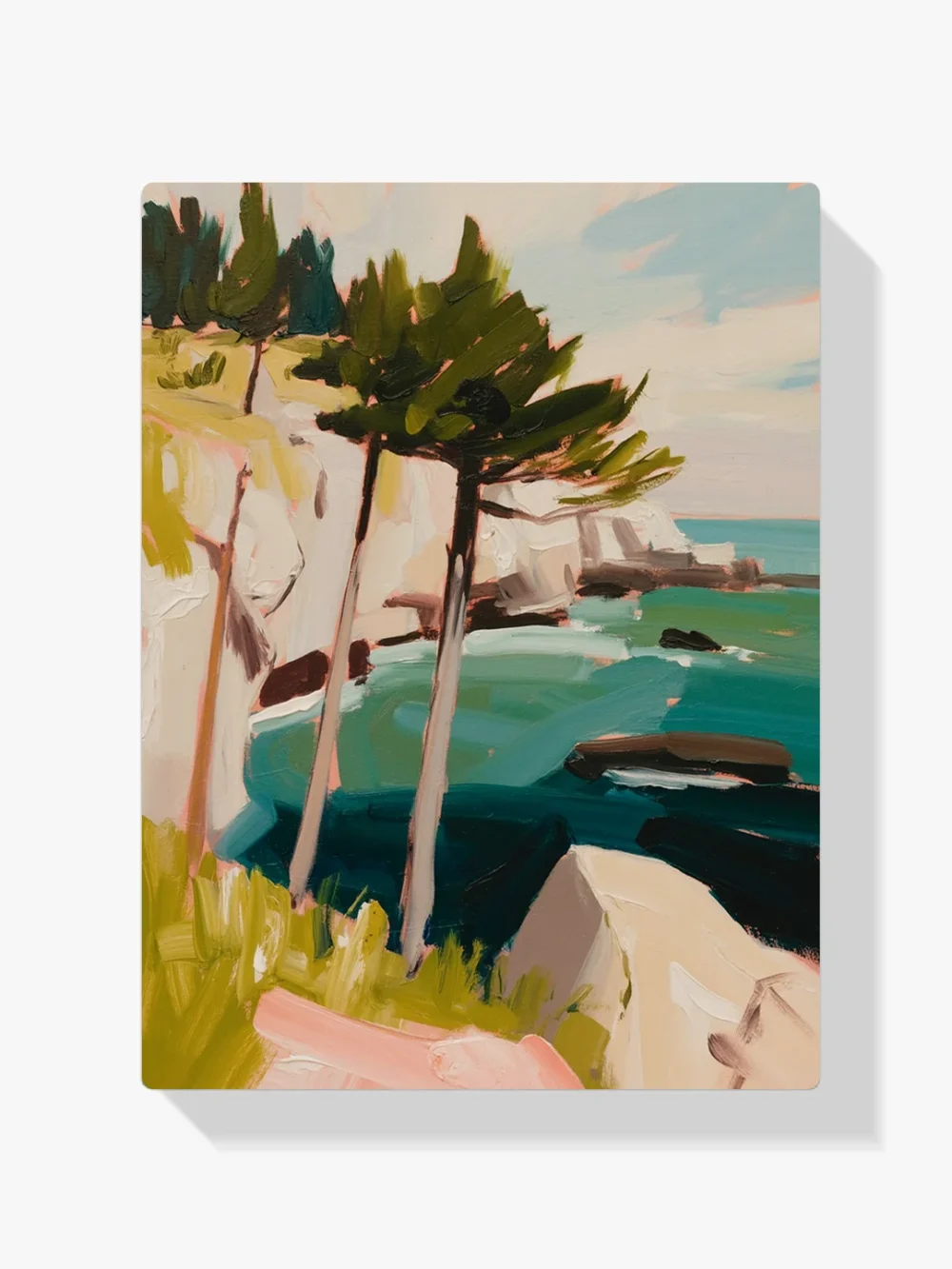 Pintar por Números - Paisaje retro de pinos, foto 1