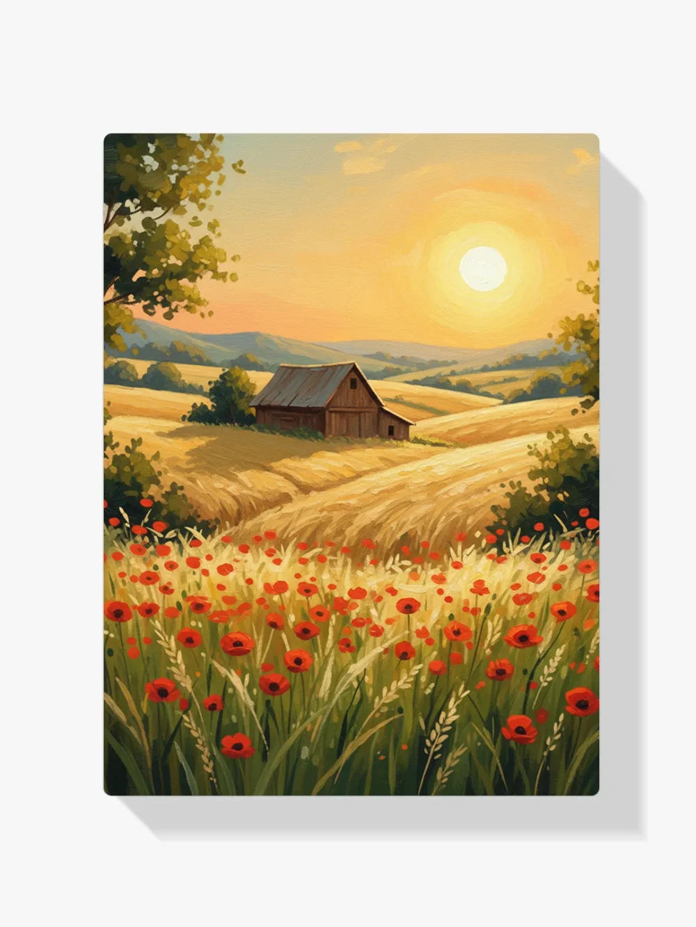 Pintar por Números - Paisaje rural de montaña al atardecer, foto 1