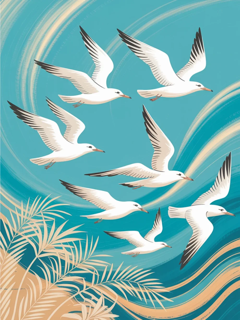 Pintar por Números - Pájaro abstracto azul, foto 2