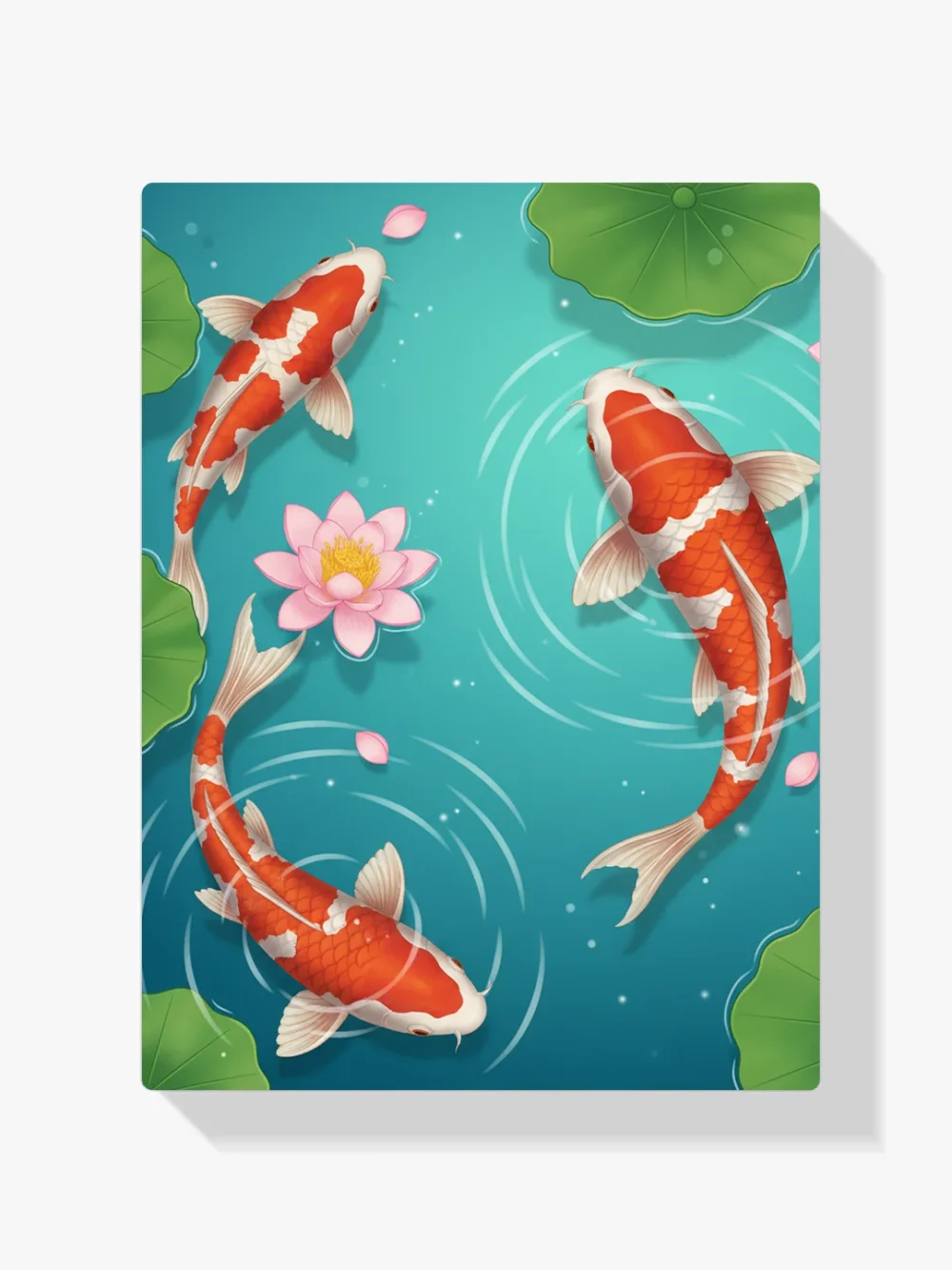 Pintar por Números - Peces koi nadando en un estanque de lotos, foto 1