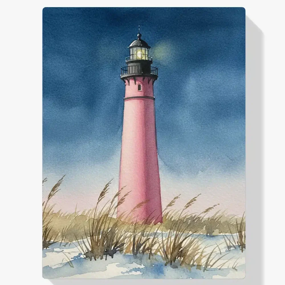 Pintar por Números - Pintura de faro rosa