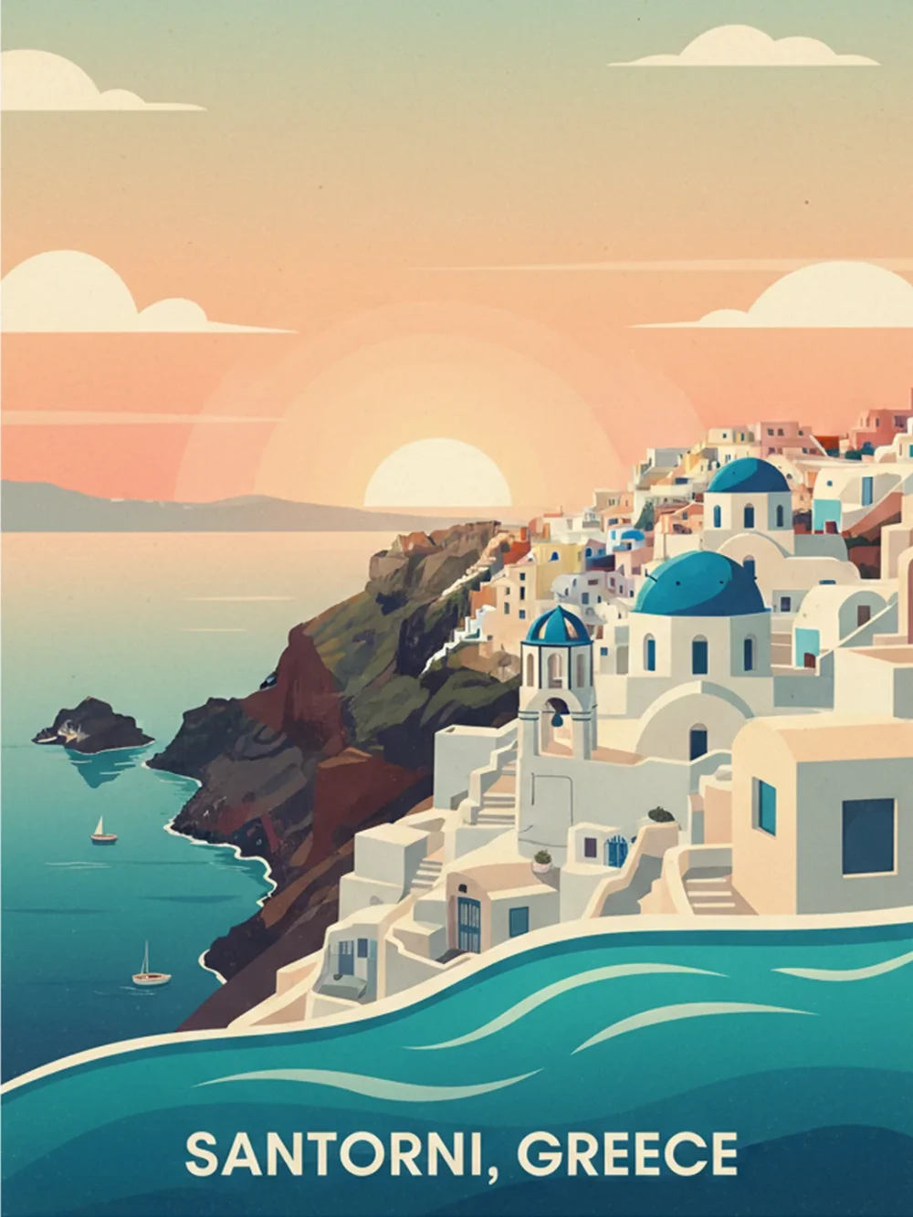 Pintar por Números - Santorini, Grecia, foto 2
