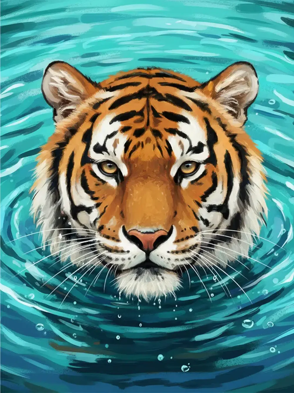 Pintar por Números - Tigre en el agua, foto 2