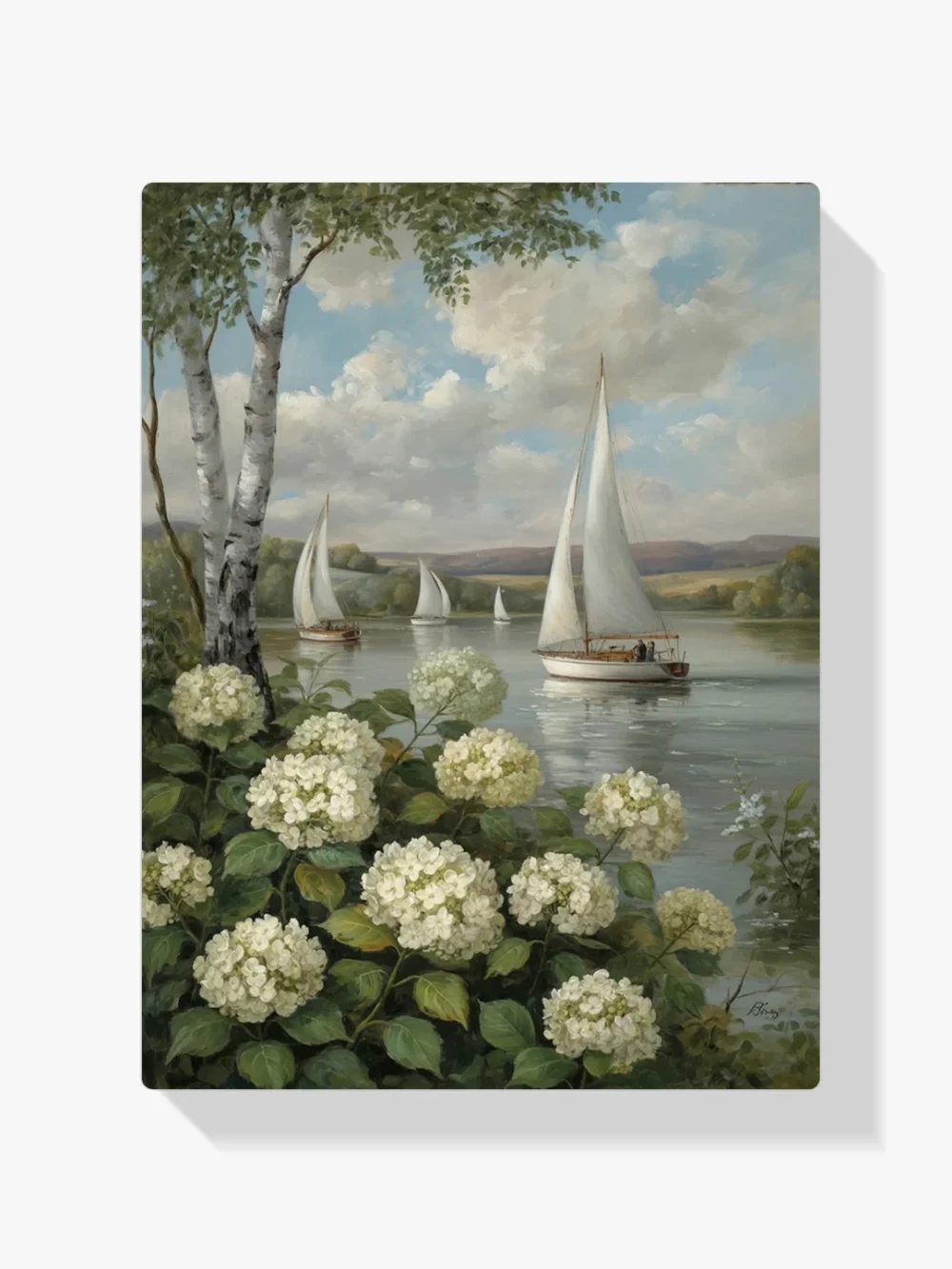 Pintar por Números - Velero Hortensias blancas, foto 1