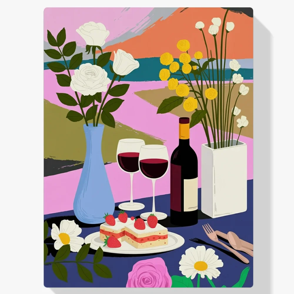 Pintar por Números - Vino de fresa acogedor