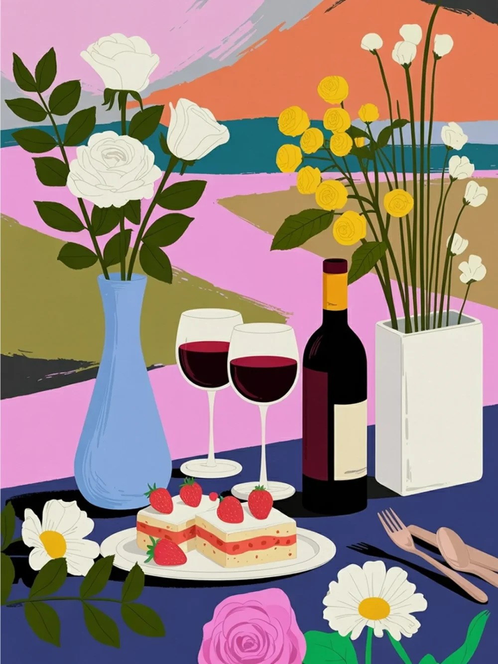 Pintar por Números - Vino de fresa acogedor, foto 2