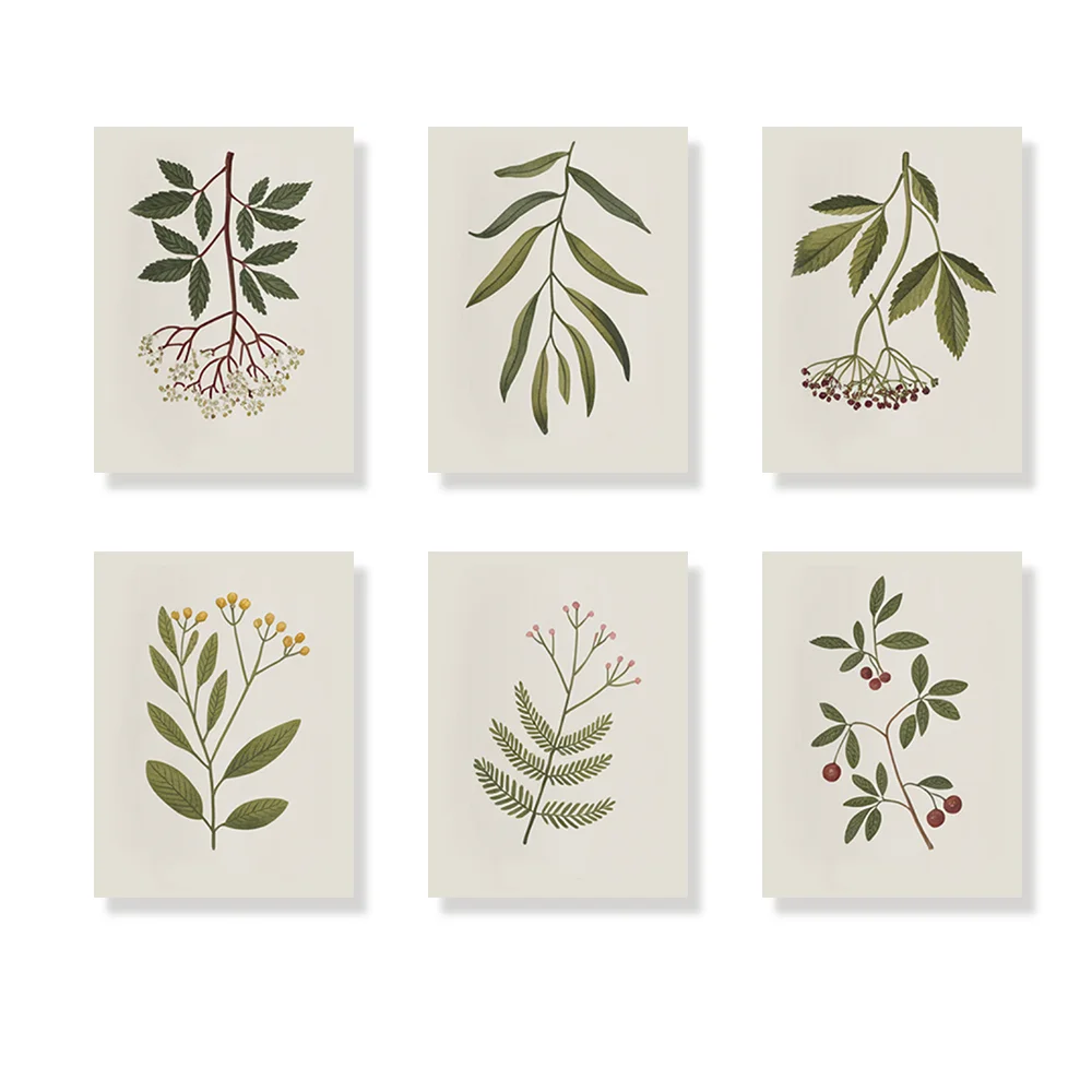 Pintar por números - 6 mini pinturas | Prado de flores silvestres