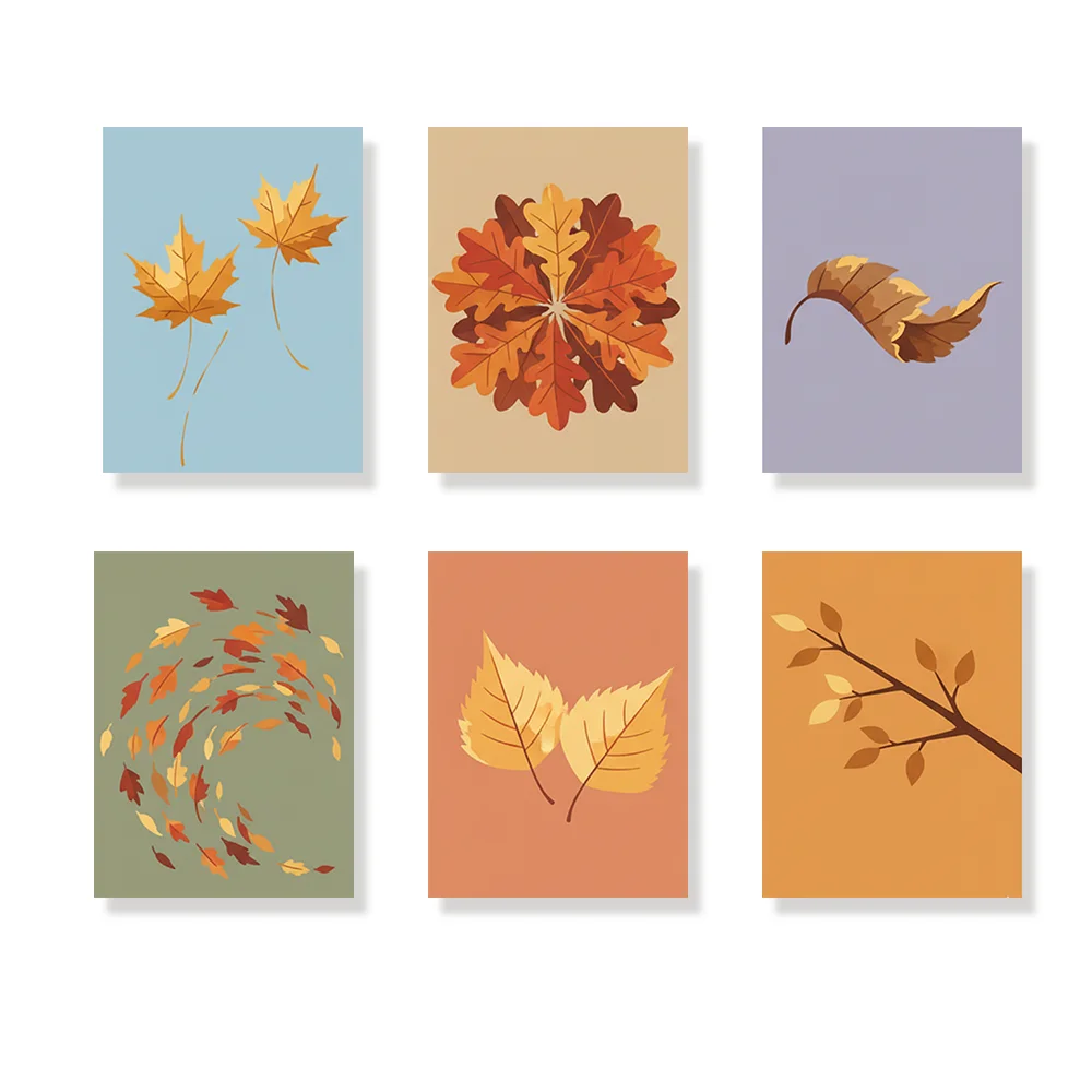 Pintar por números - 6 mini pinturas | Susurro de hojas otoñales