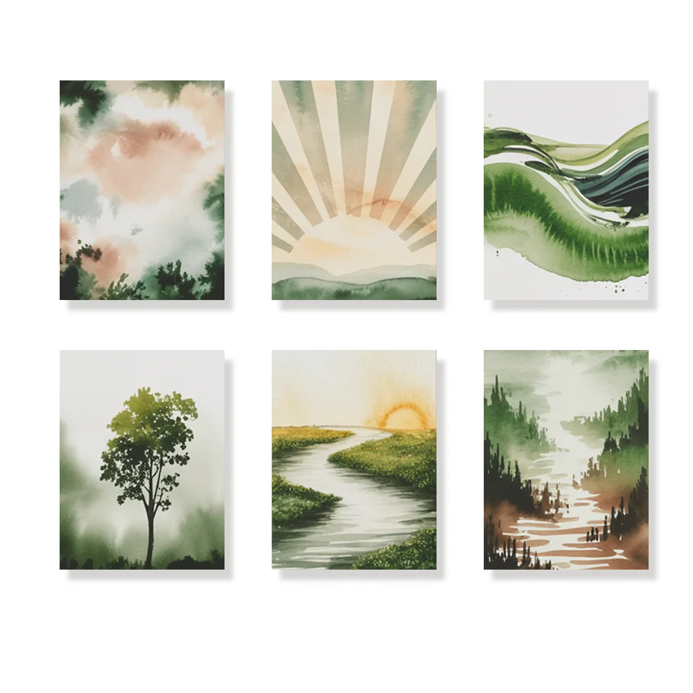 Pintar por números - 6 mini pinturas | Susurros de la naturaleza