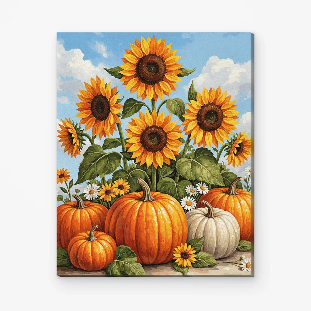 Pintar por Números - Calabaza otoñal Girasol