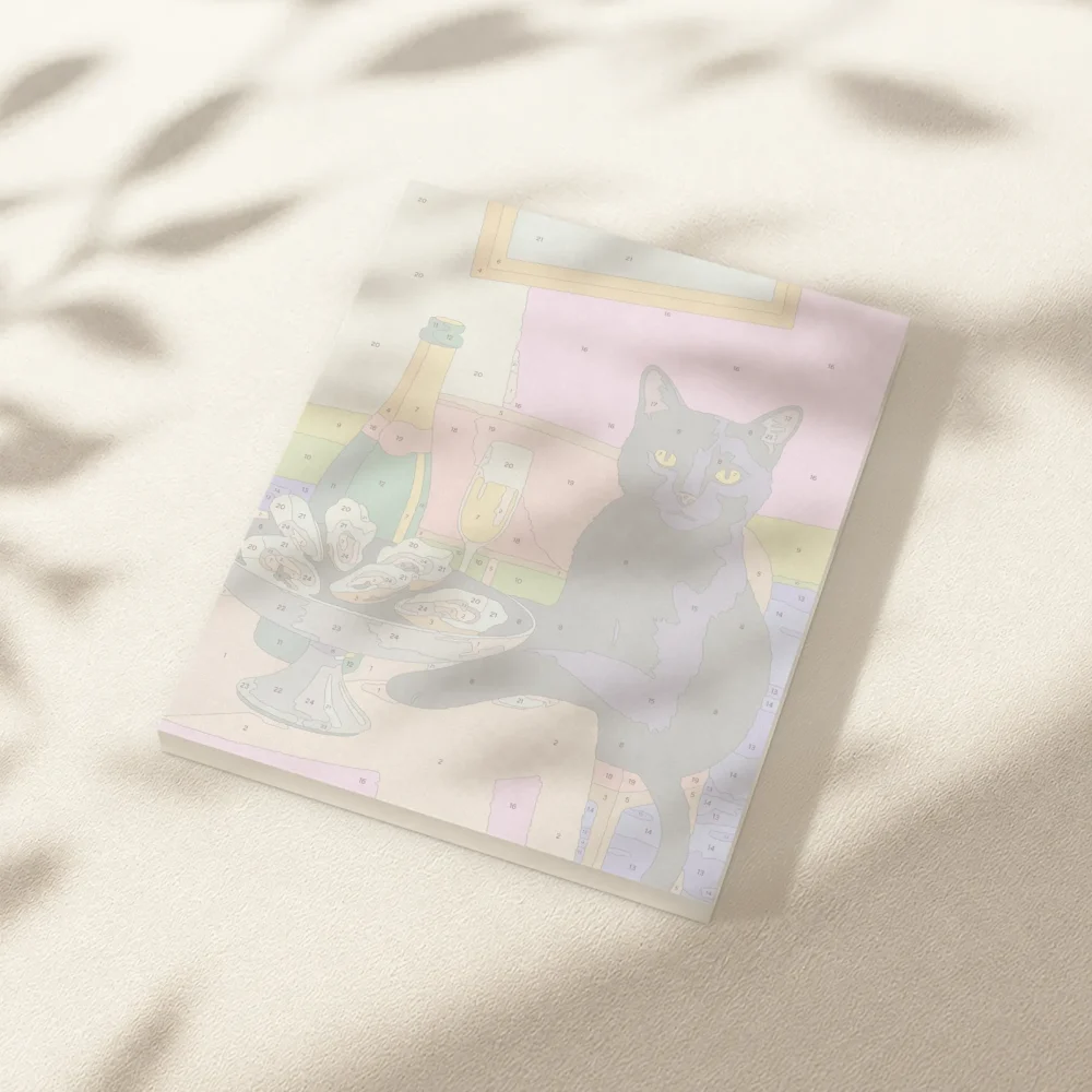 Pintar por Números - Cóctel de ostras con gato