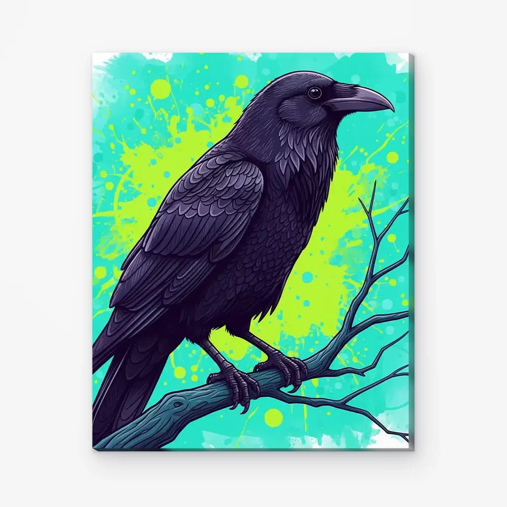 Pintar por Números - Cuervo gótico en una rama