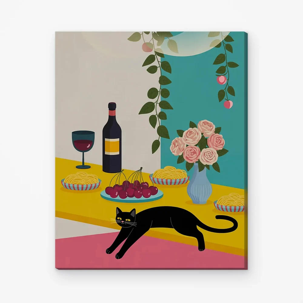 Pintar por Números - Fideos al vino Gato Negro