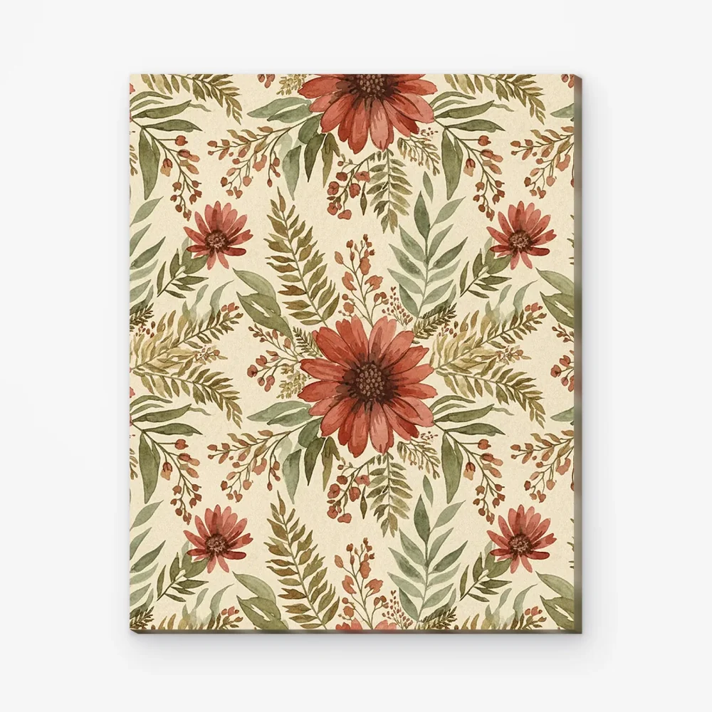 Pintar por Números - Flores silvestres en tonos tierra