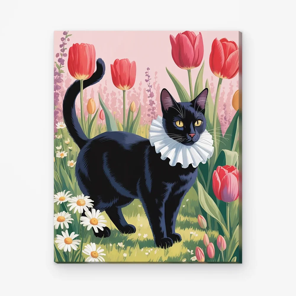 Pintar por Números - Gato acogedor floral