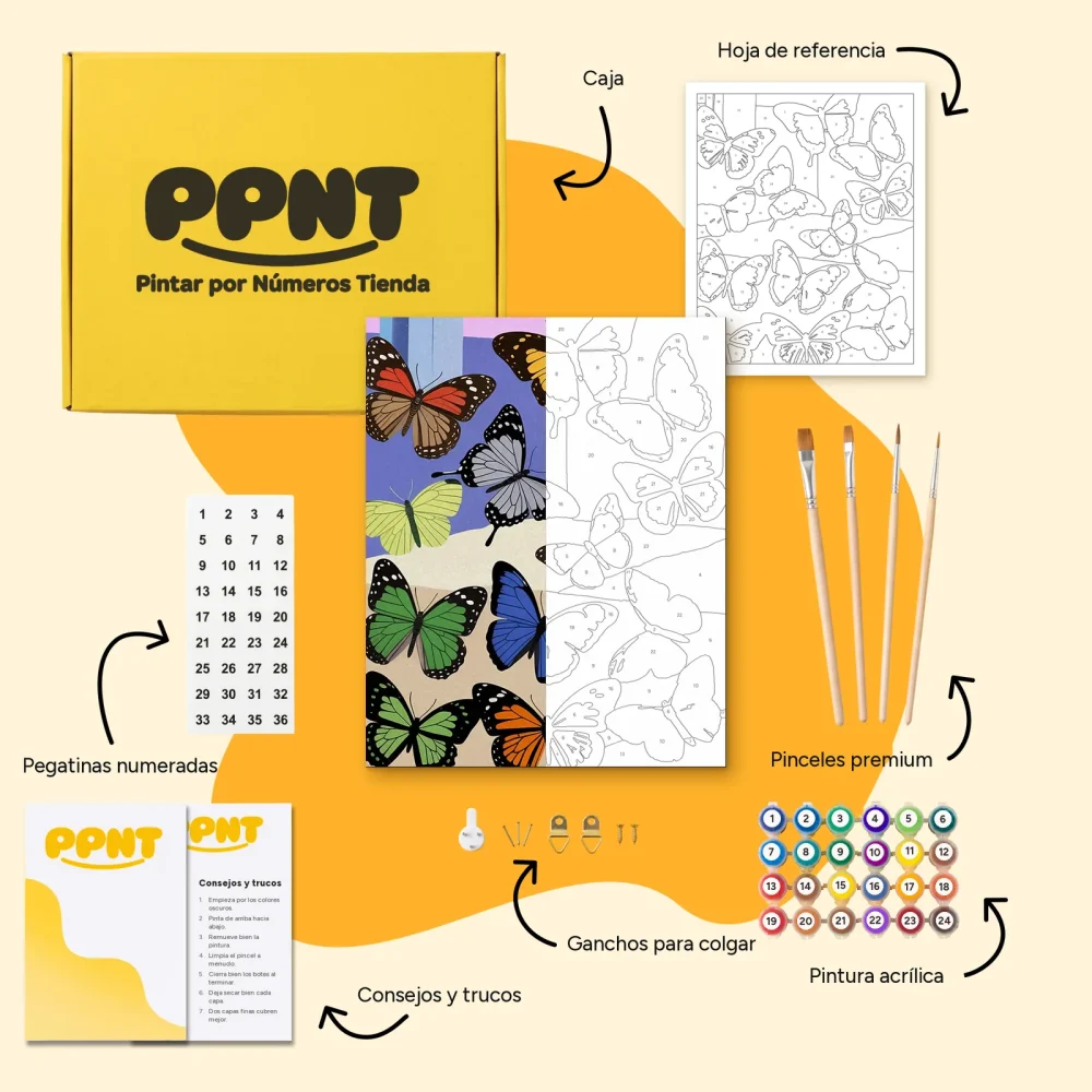 Pintar por Números - Mariposas caprichosas