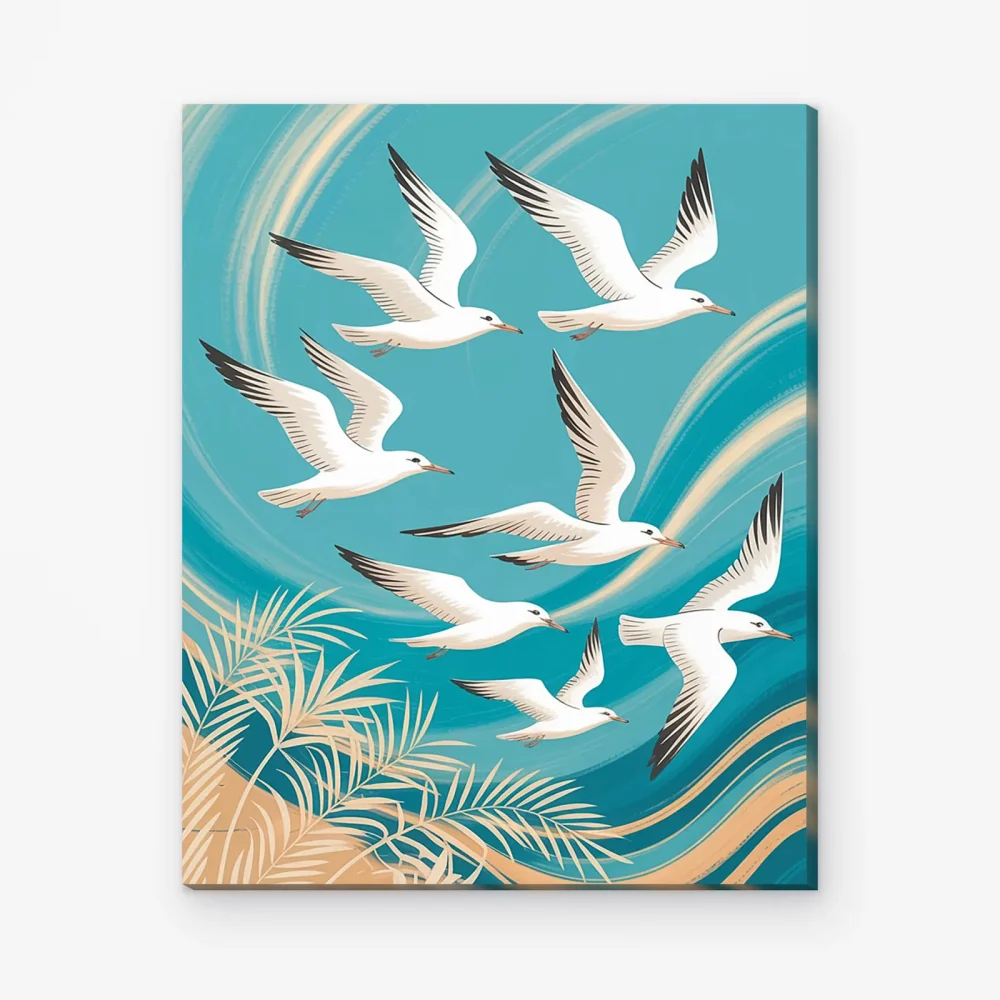 Pintar por Números - Pájaro abstracto azul