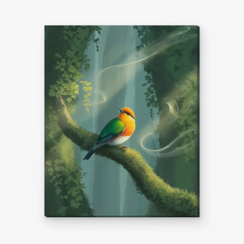 Pintar por Números - Pájaro en la rama de un árbol