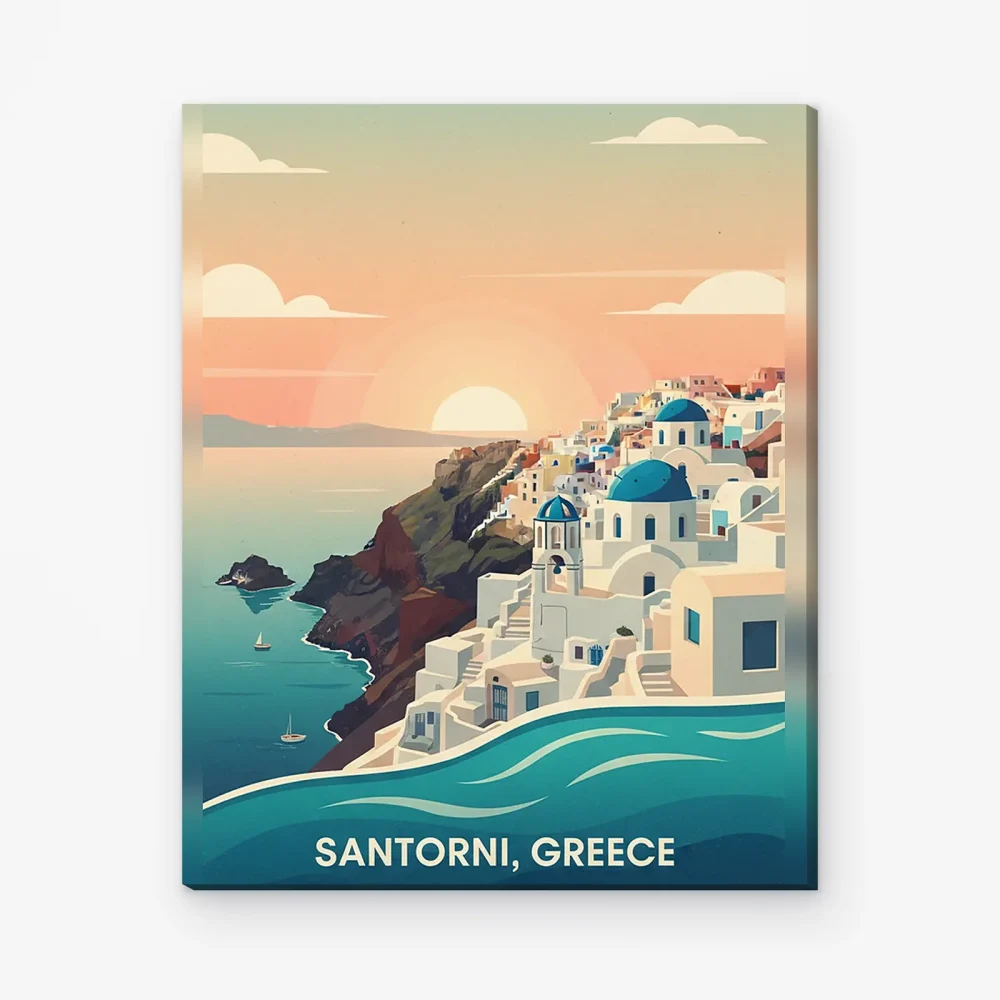 Pintar por Números - Santorini, Grecia