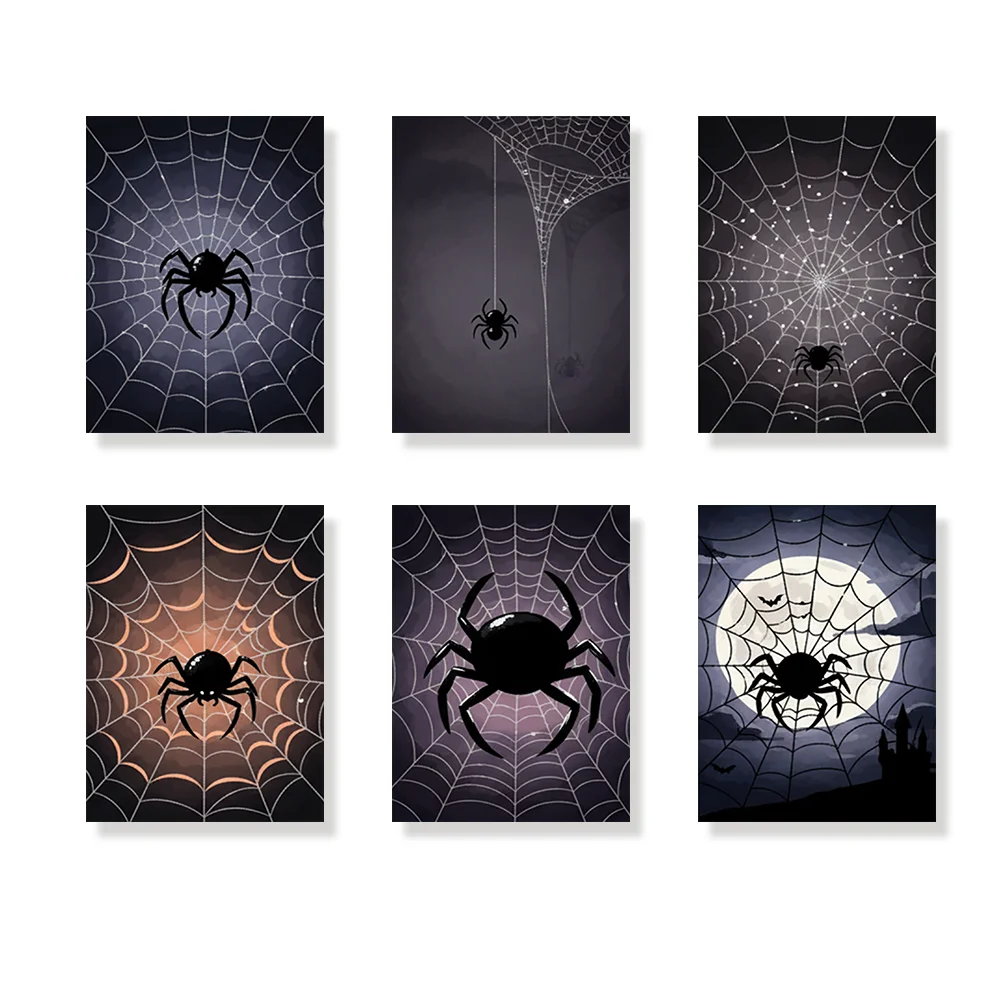 Pintar por números - 6 mini pinturas | Araña en una telaraña