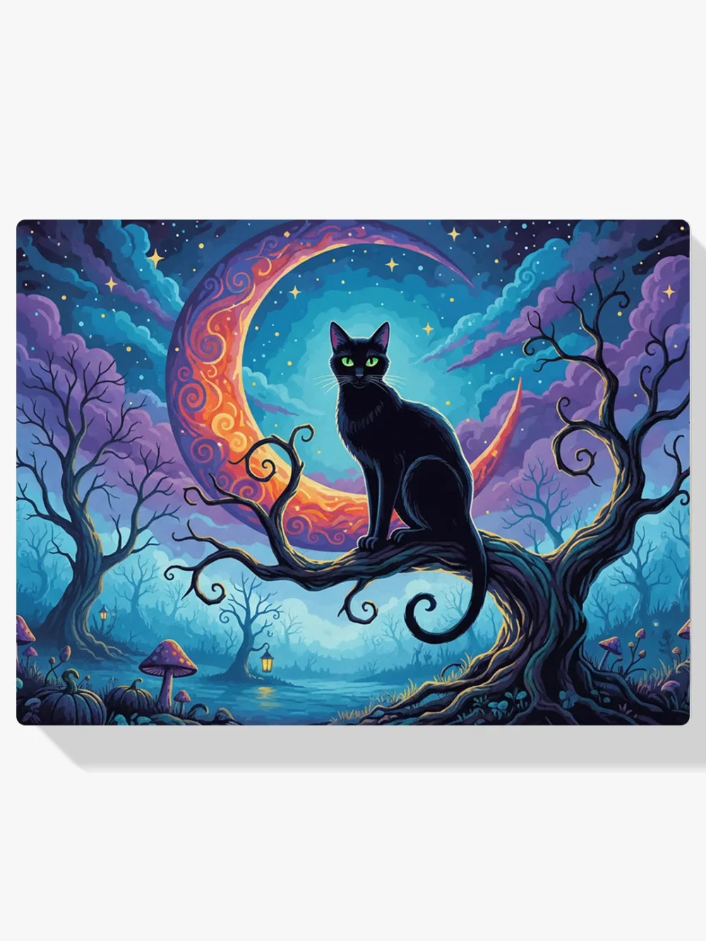 Pintar por Números - Gato negro a la luz de la luna, foto 1