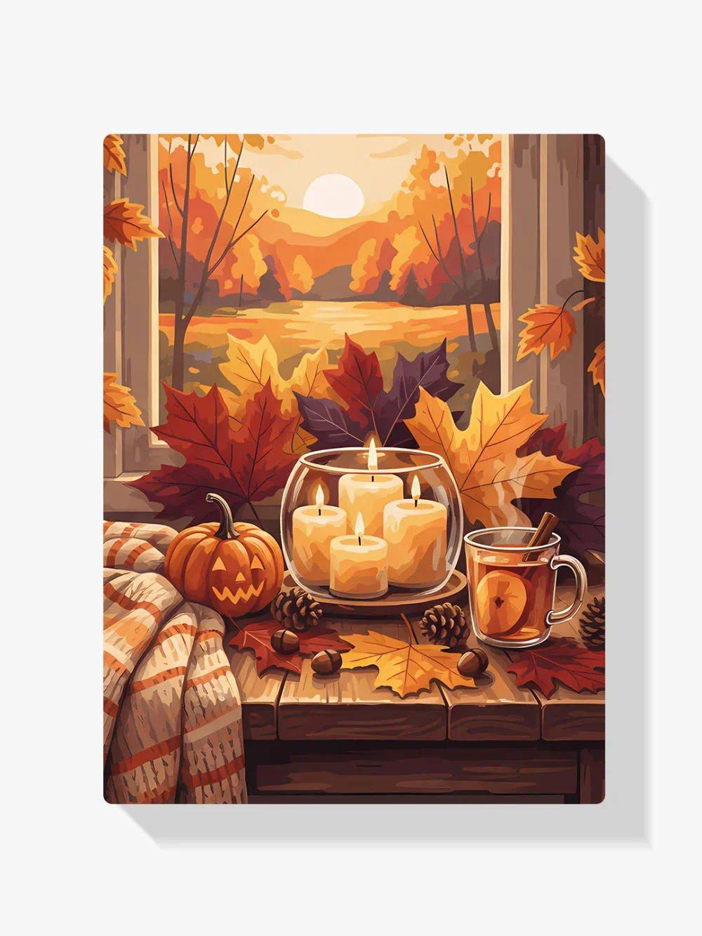 Pintar por Números - Hojas de otoño y velas, foto 1