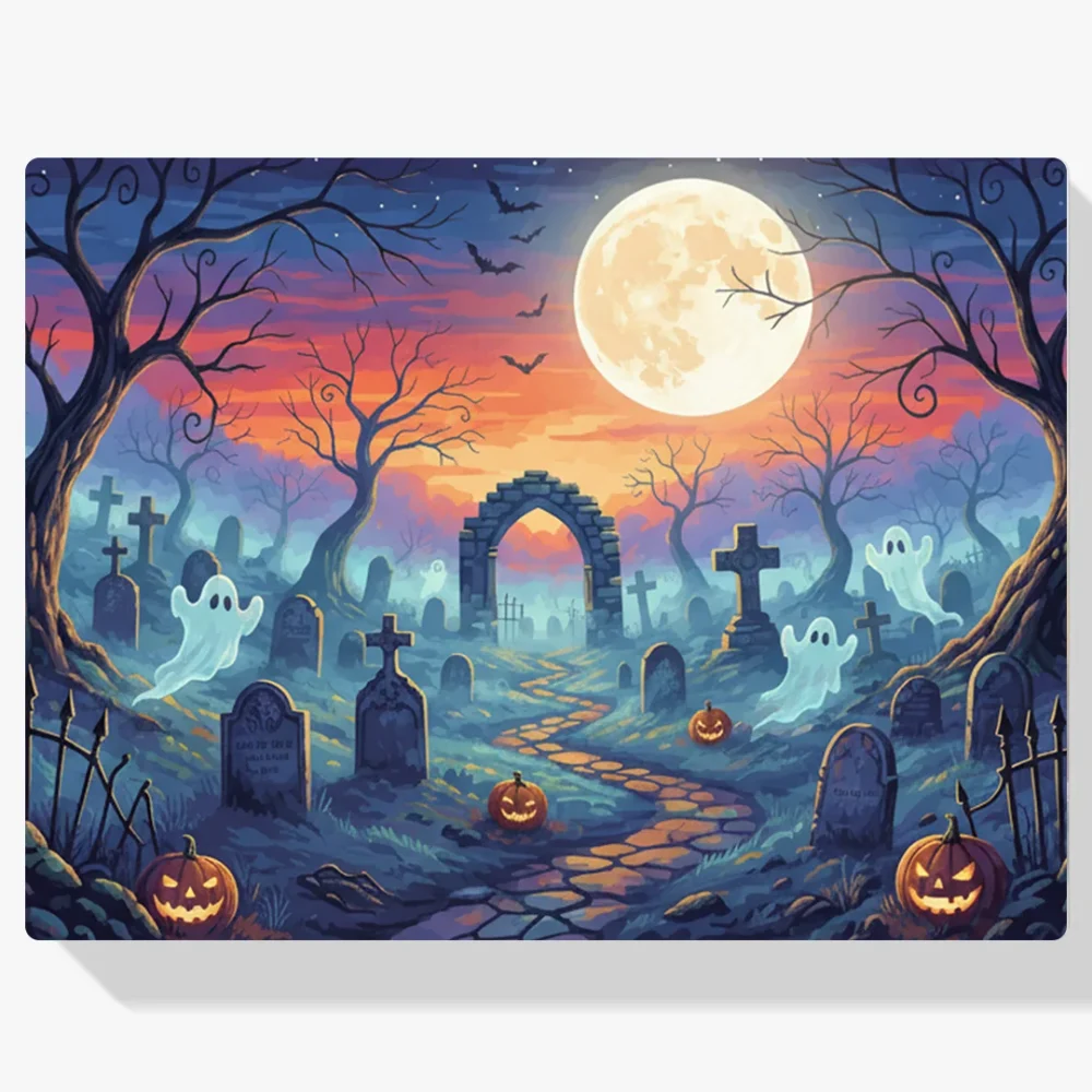 Pintar por Números - Niebla espeluznante en el cementerio