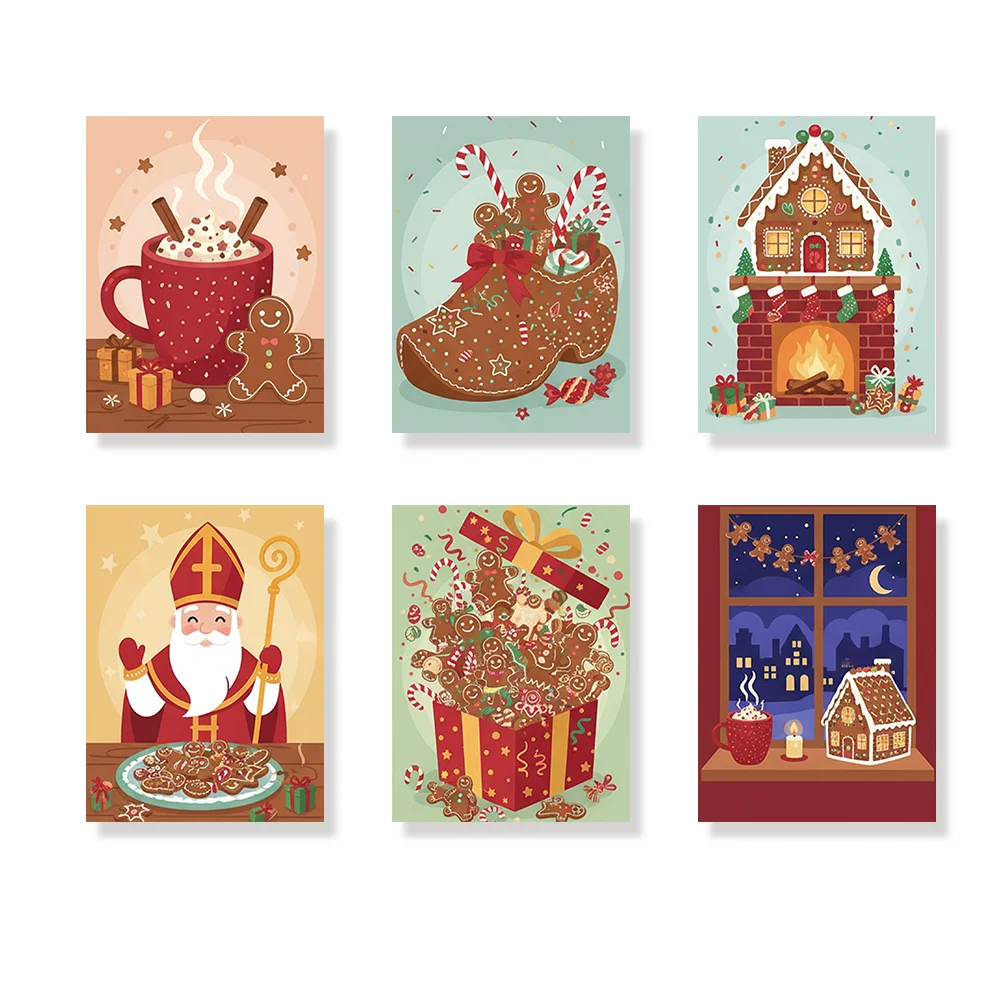 Pintar por números - 6 mini pinturas | Alegría de jengibre