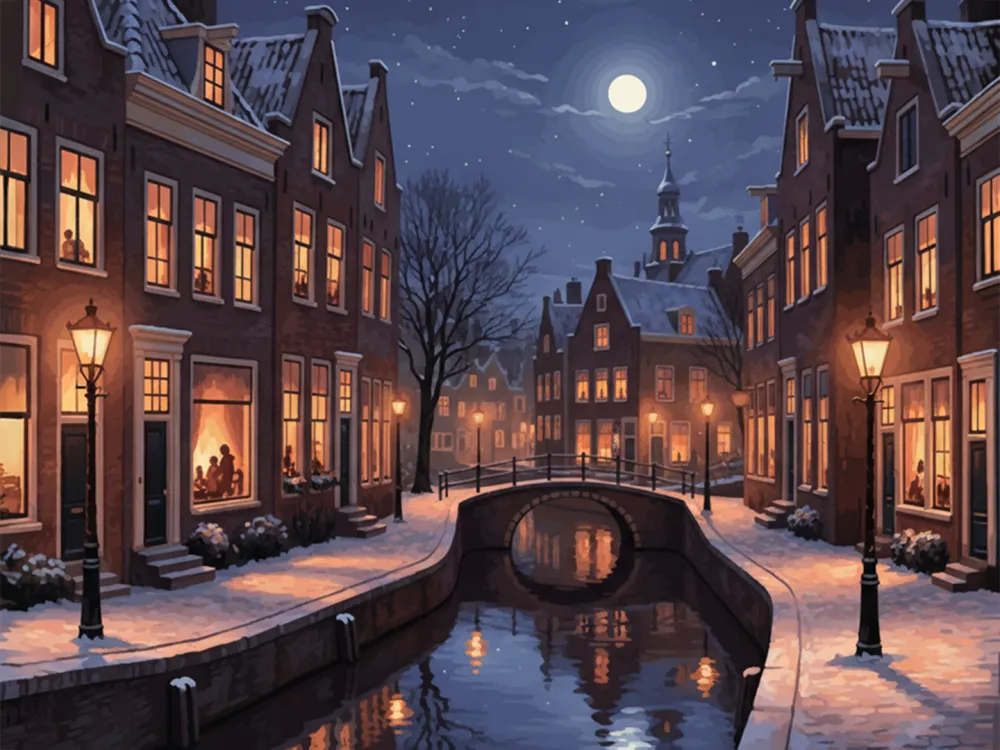 Pintar por Números - Agradable velada en Haarlem, foto 2