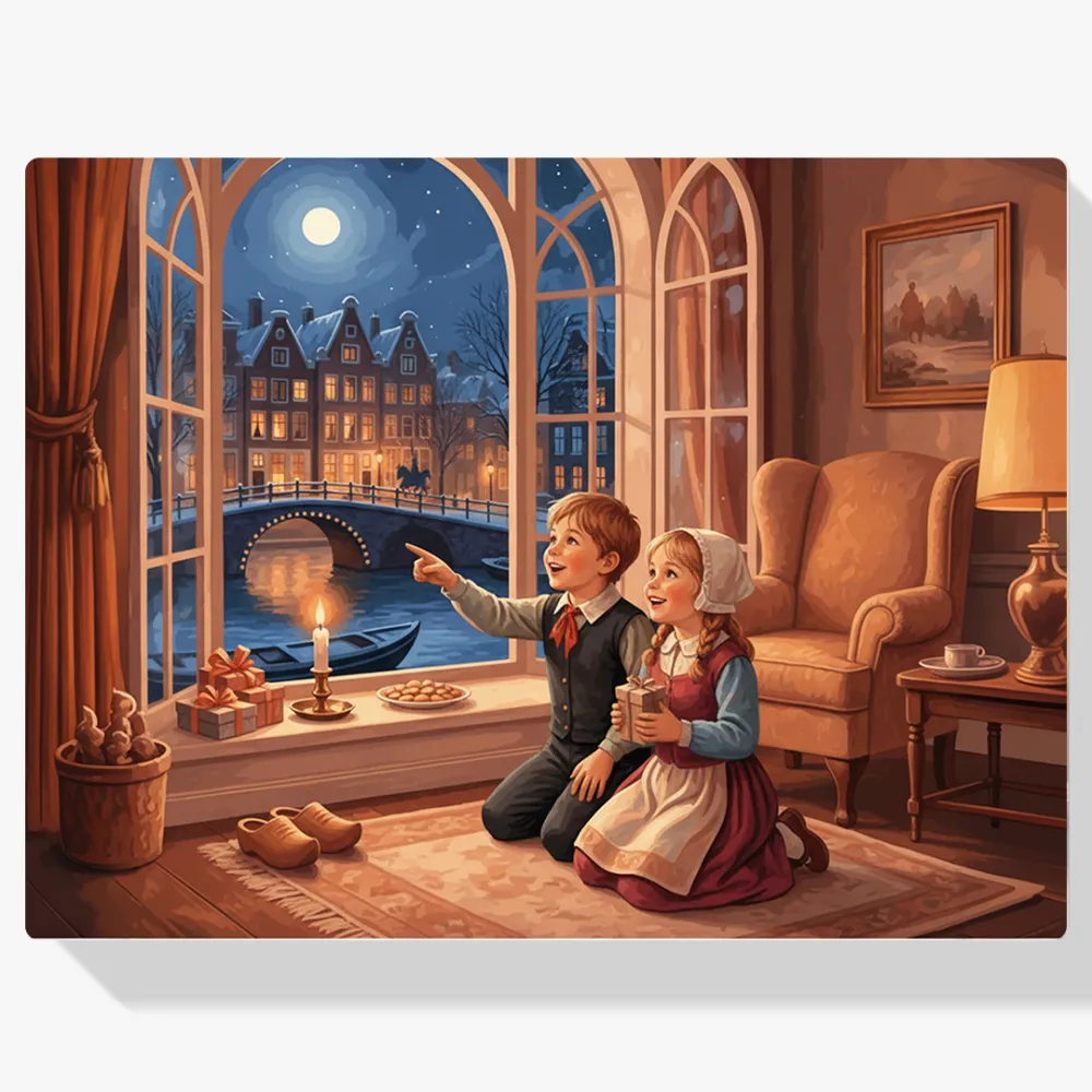 Pintar por Números - Niños junto a la ventana