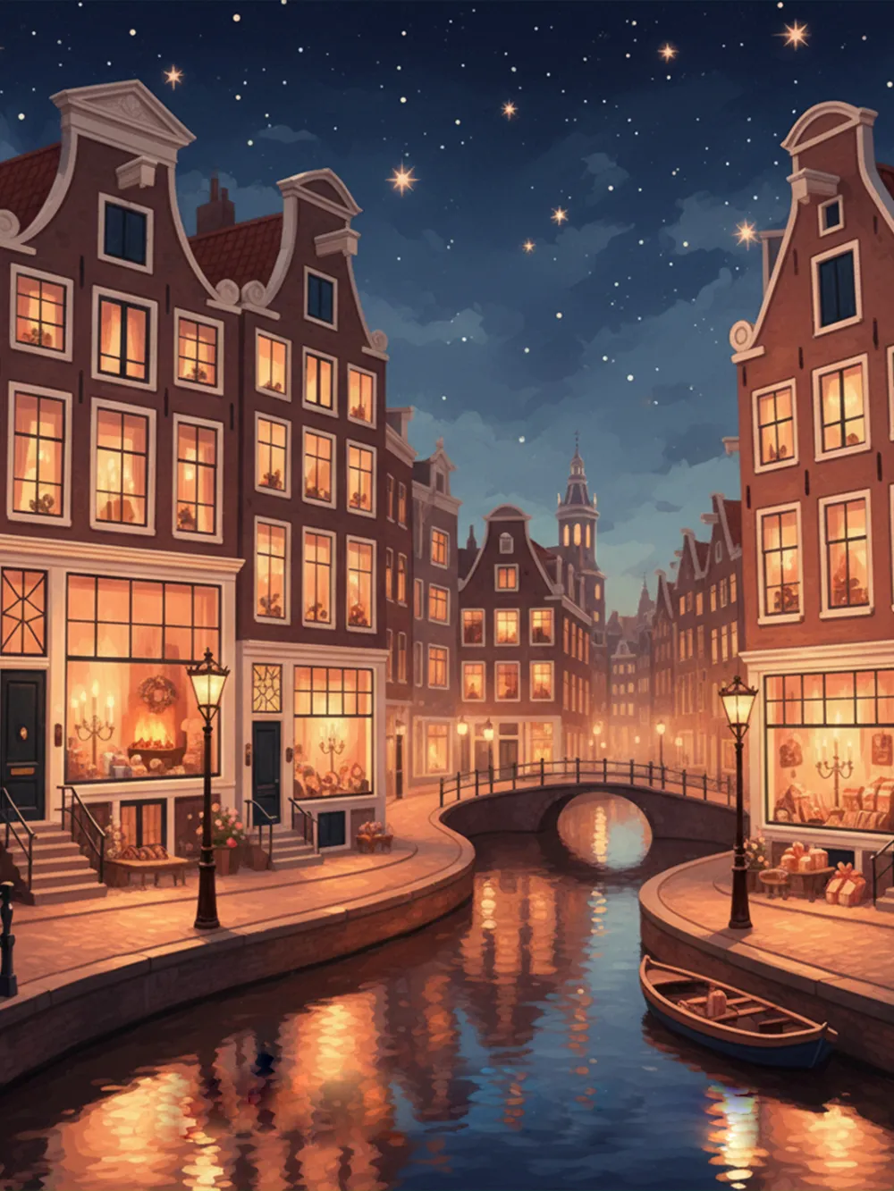 Pintar por Números - Noche estrellada en Ámsterdam, foto 2