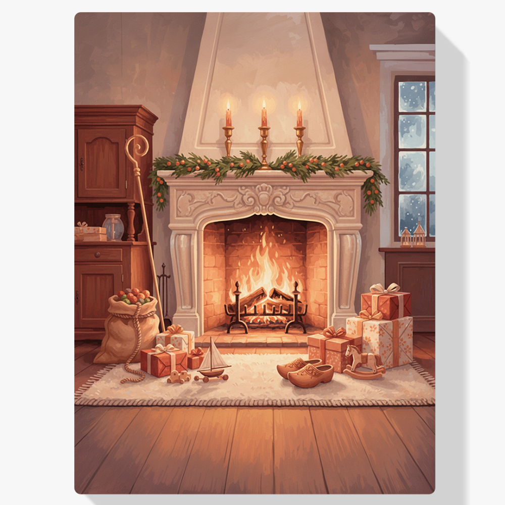 Pintar por Números - Regalos junto a la chimenea