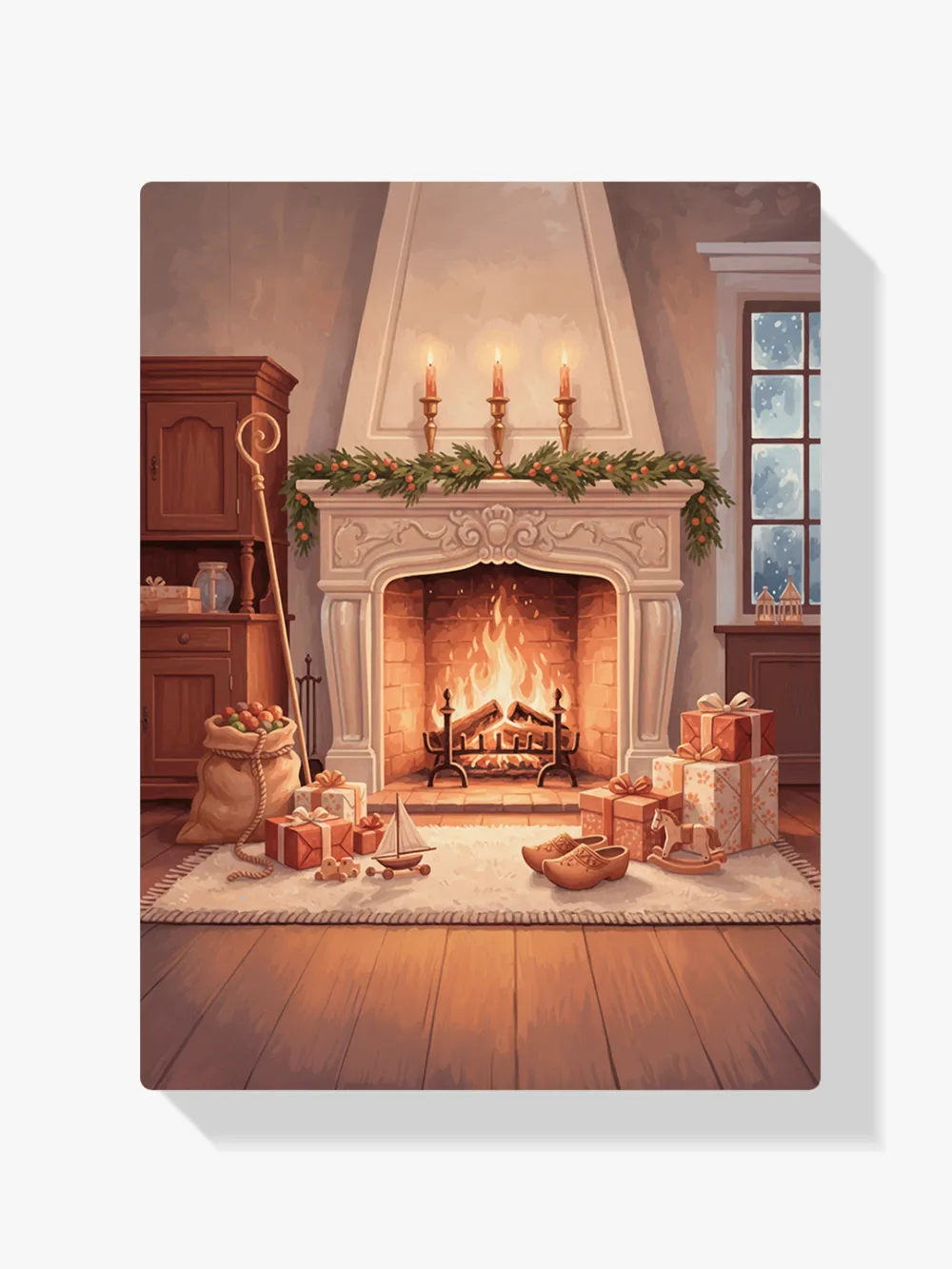 Pintar por Números - Regalos junto a la chimenea, foto 1