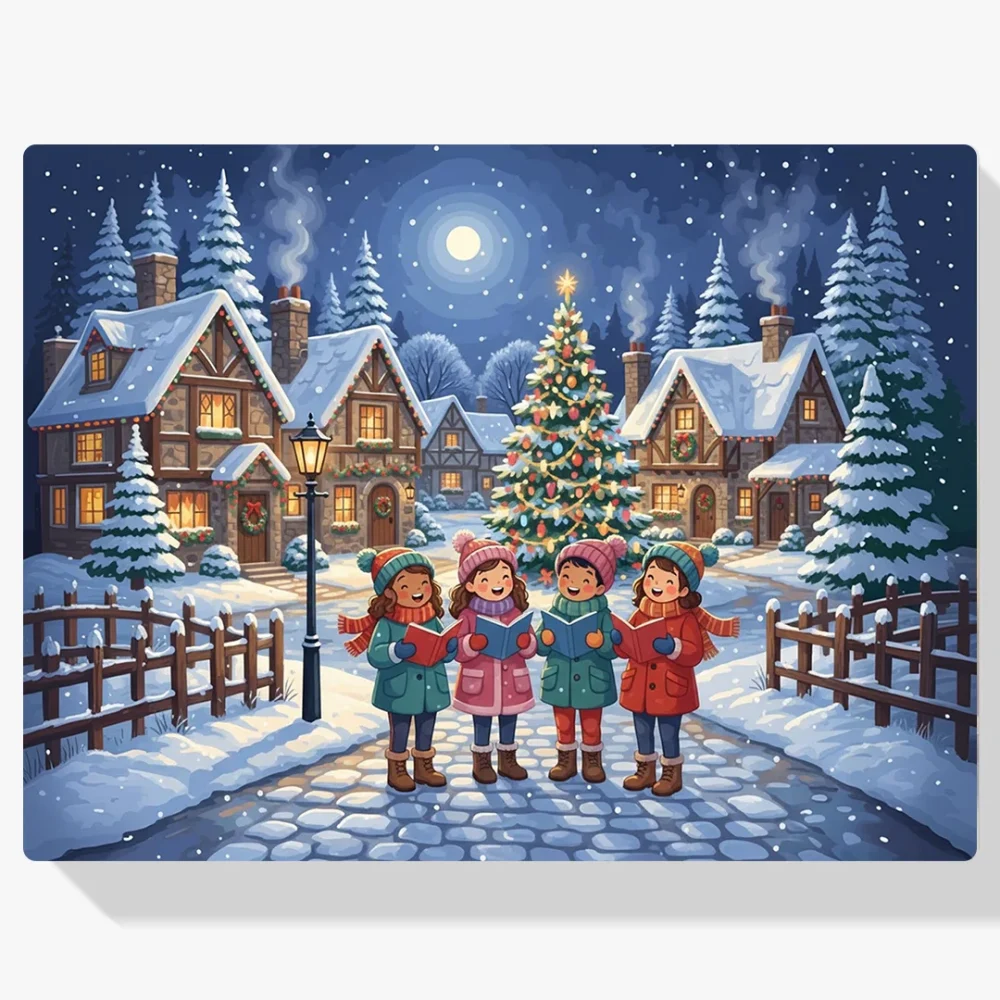 Pintar por Números - Cantantes navideños en la nieve