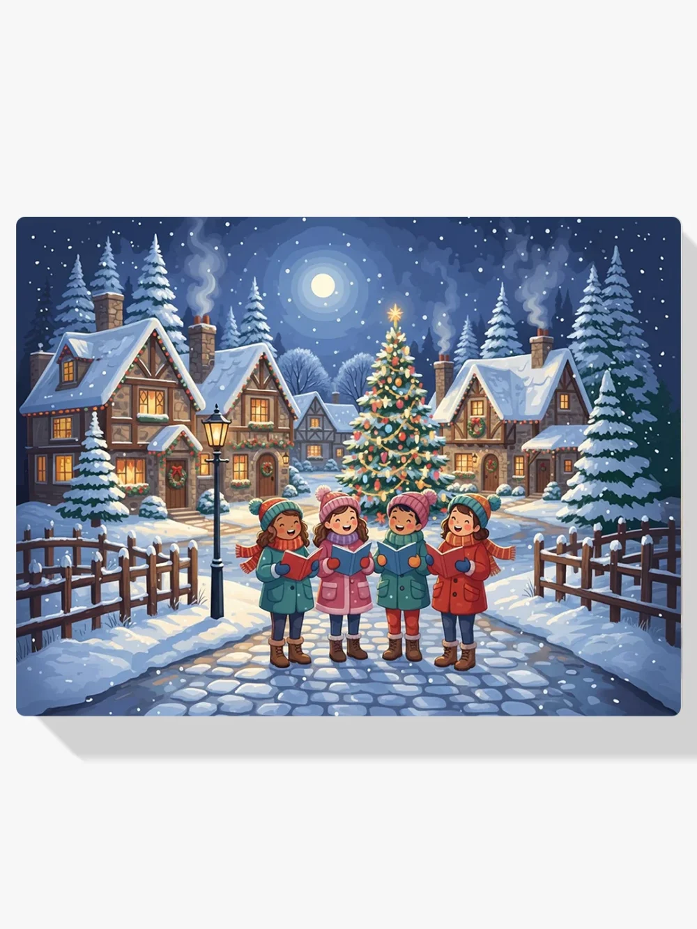 Pintar por Números - Cantantes navideños en la nieve, foto 1