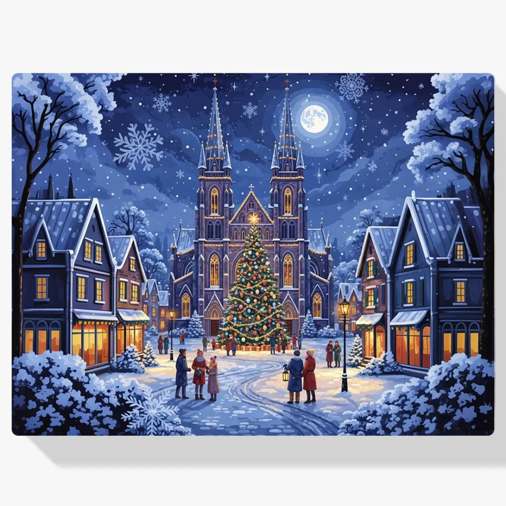 Pintar por Números - Catedral invernal en Nochebuena