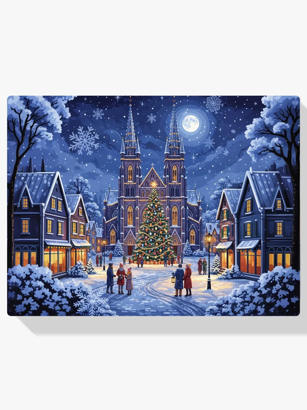 Pintar por Números - Catedral invernal en Nochebuena, foto 1