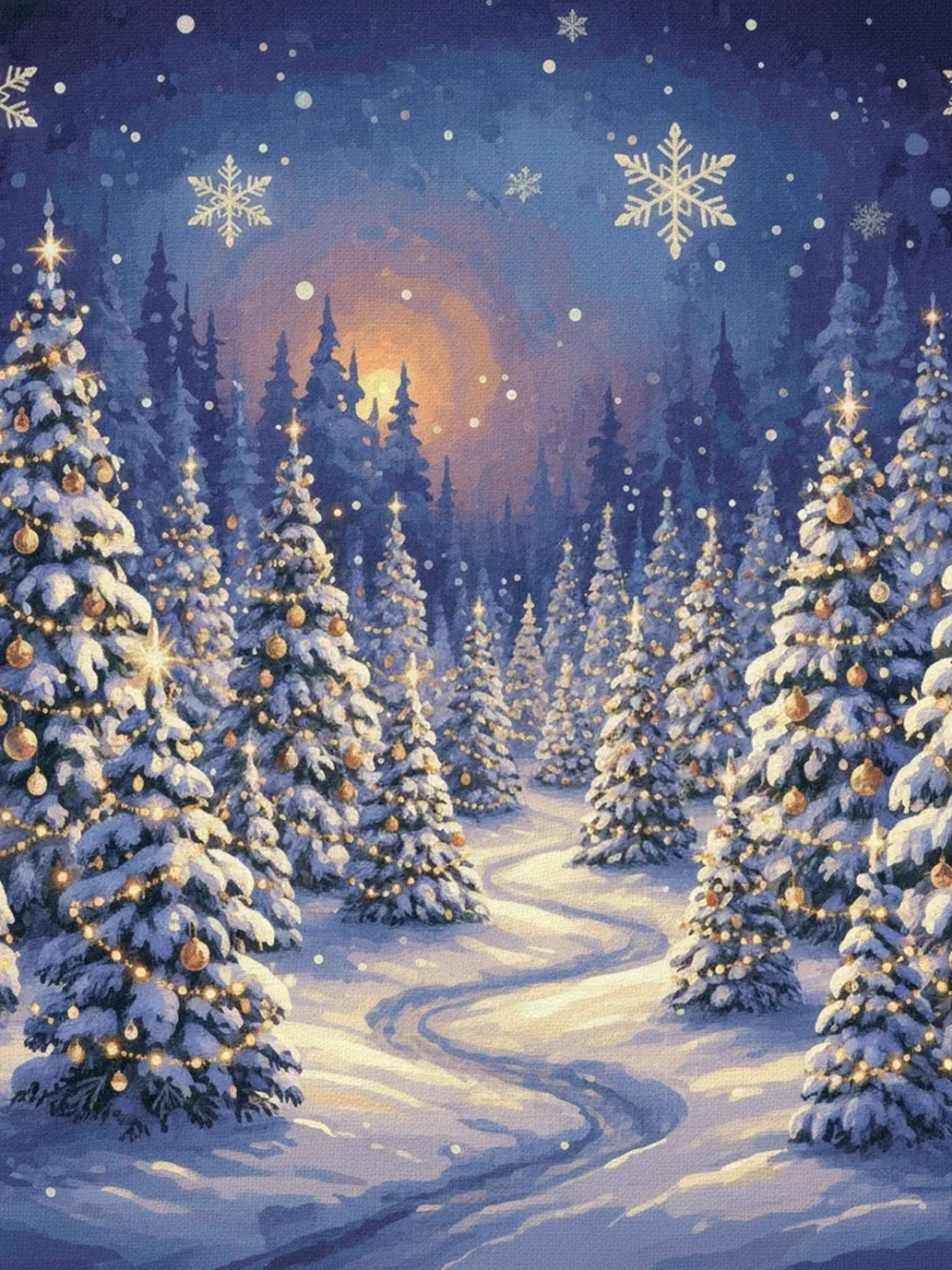 Pintar por Números - El bosque encantado del árbol de Navidad, foto 2