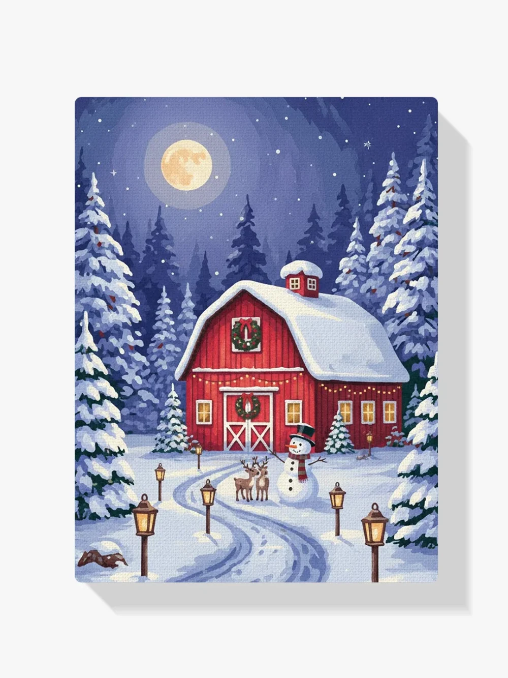 Pintar por Números - El pequeño granero rojo de Navidad, foto 1