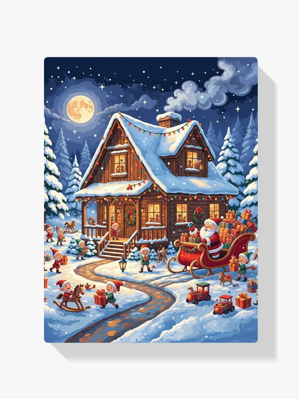 Pintar por Números - El taller de Papá Noel en la nieve, foto 1